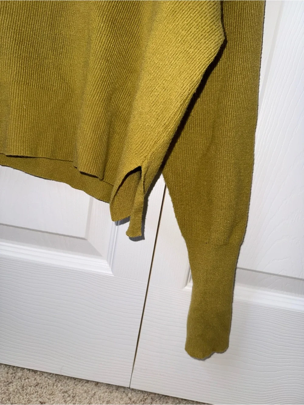 Chartreuse Cropped Crewneck Sweater - S